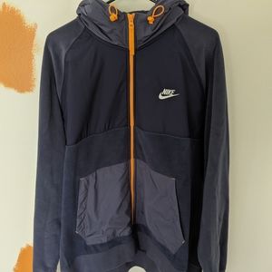 Nike Fleece Hoodie Jacket Navy/Grey